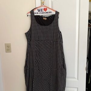Black and gray lightweight gingham dress